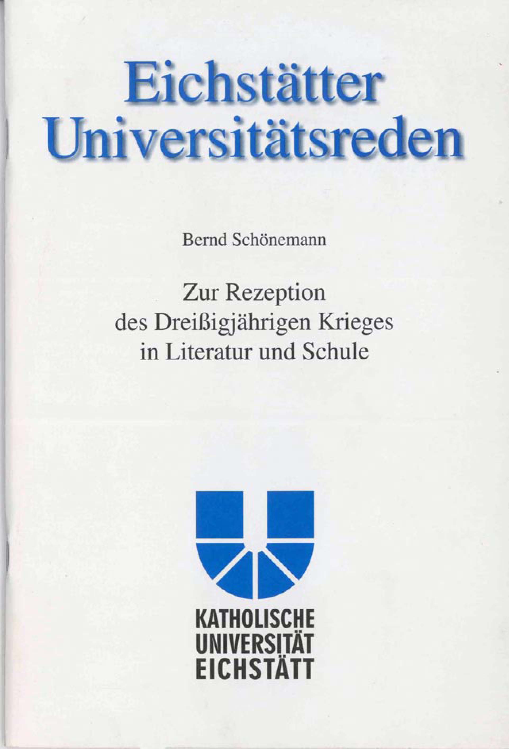 Band 104 - Bernd Schönemann - Zur Rezeption des Dreißigjährigen Krieges