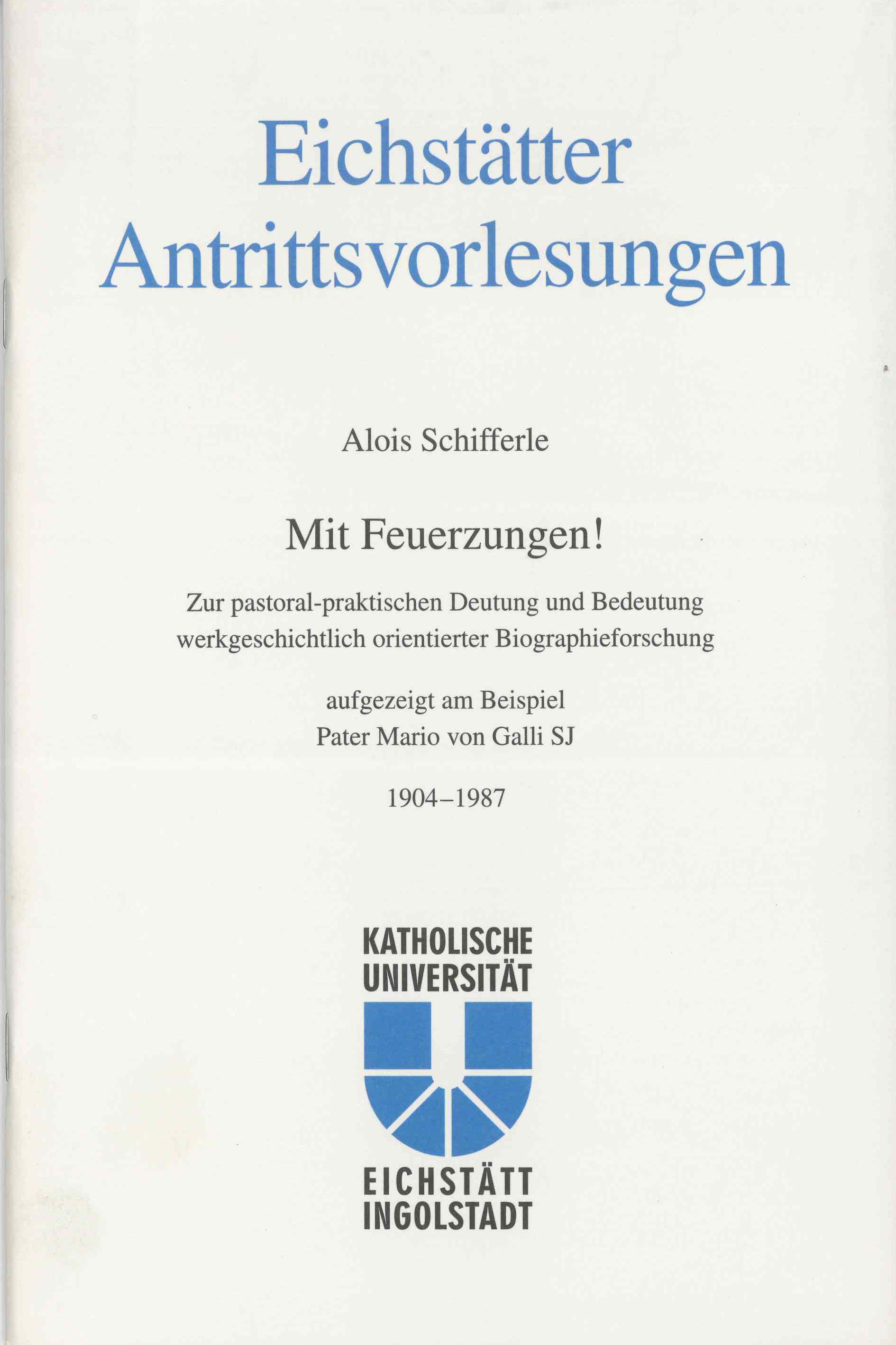 AV Band 5 - Alois Schifferle - Mit Feuerzungen! - Zur pastoral-praktischen Deutung und Bedeutung wer